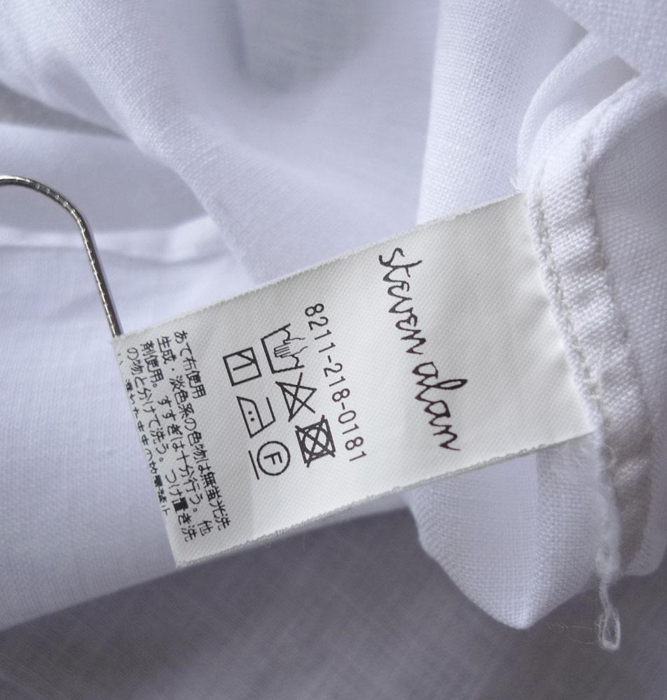 スティーブンアラン 2万円 リネン100%のロングシャツ ホワイト