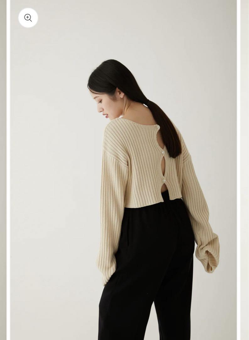 レビュー高評価の商品！ 2WAY myne マイネ KNIT/BEIGE SHORT トップス
