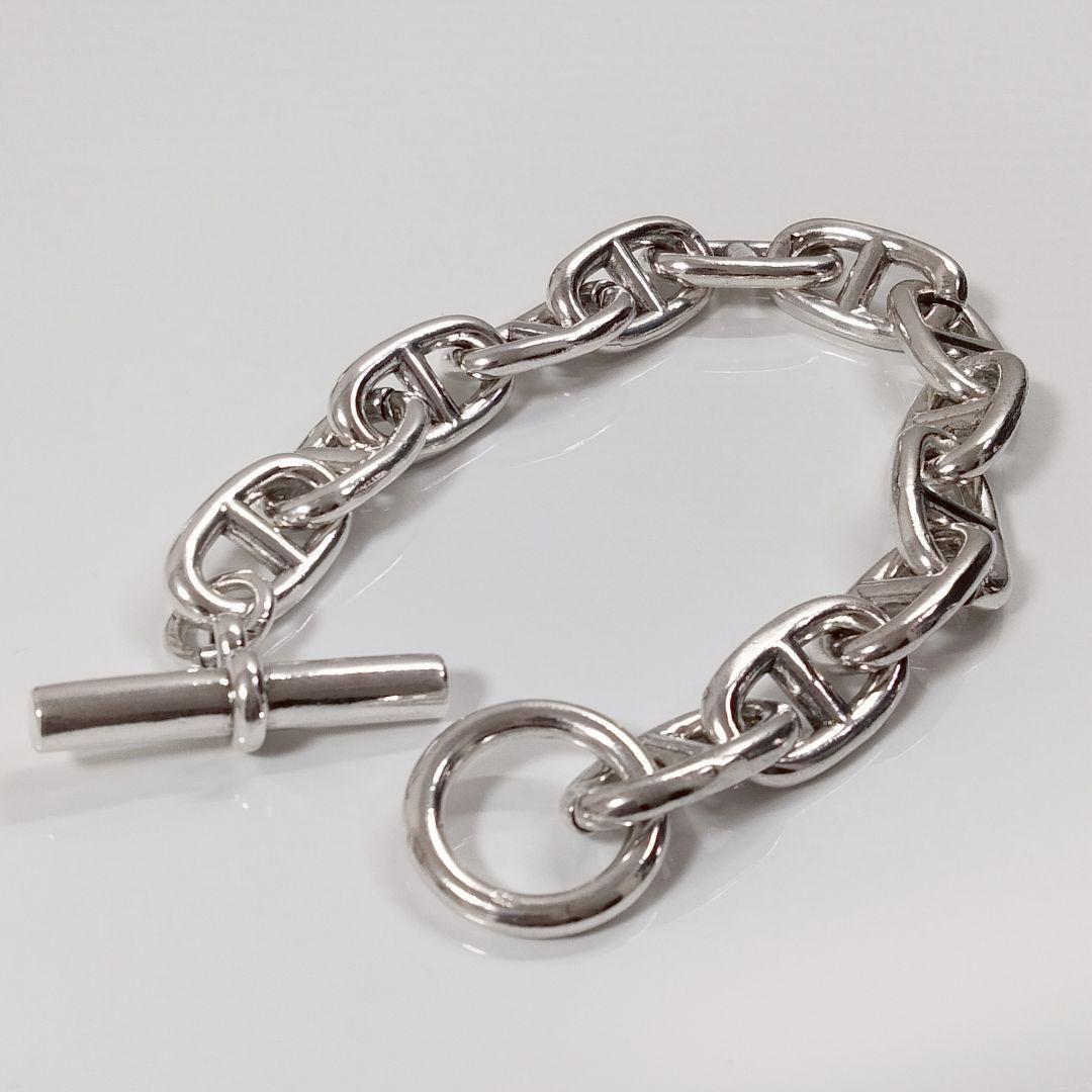 シルバー 925 メンズ ブレスレット 可愛い アンカー チェーン デザイン 銀 ファッション アクセサリー