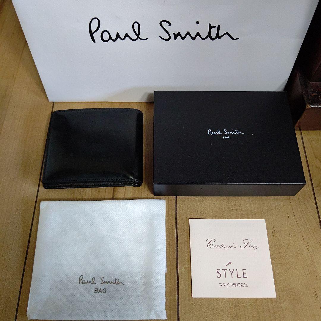 美品 ポールスミス ミニクーパー Paul Smith 二つ折り財布 箱付き 黒