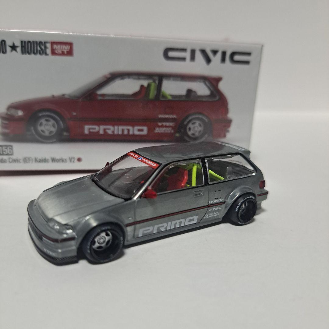 街道ハウス　シビック　チェイス Chase! Mini GT x Kaido House 1:64 Honda Civic EF Kaido Works