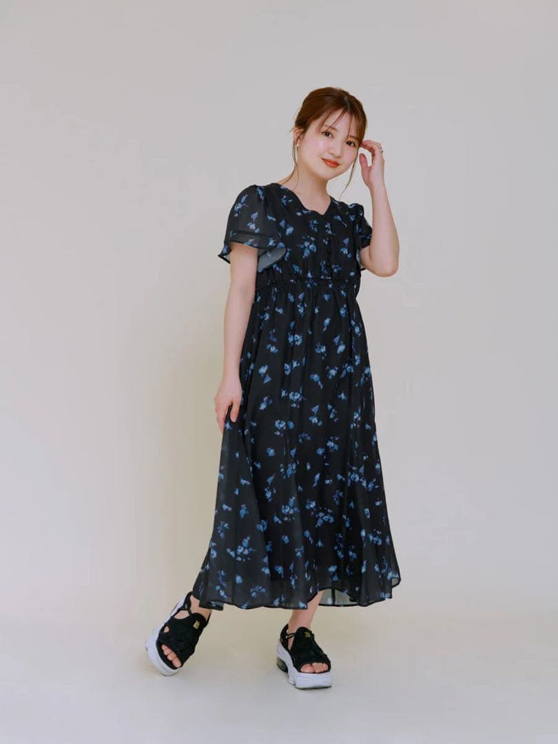 COHINA シャドーフラワーマチフ ワンピース regularS COHINA