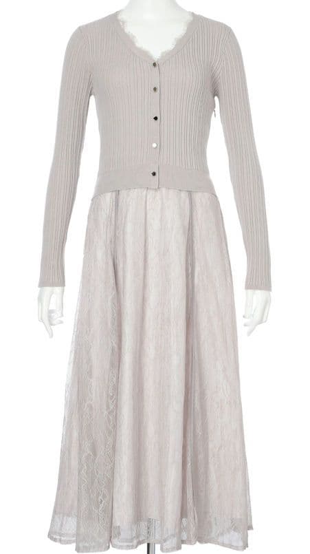 【新品】アプワイザーリッシェ レーストリムドッキングワンピース 【新品】アプワイザーリッシェ レーストリムドッキングワンピース