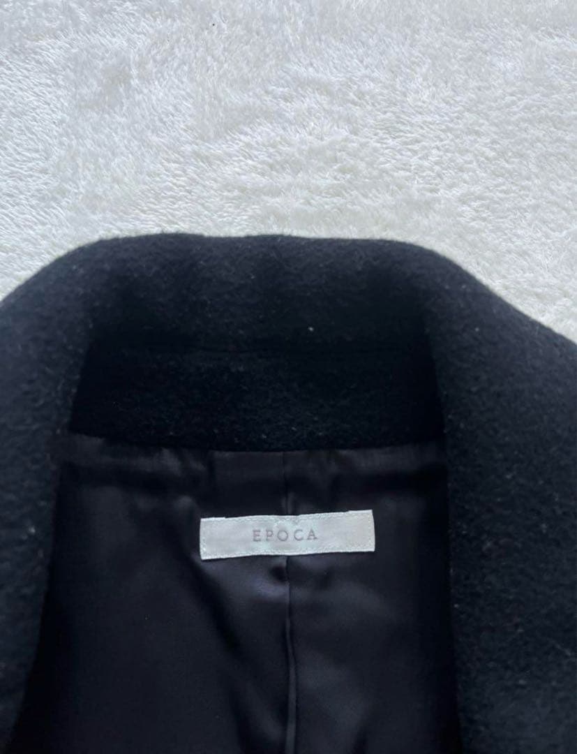 EPOCA エポカ ウール ベルデッド ロングコート ブラック 38 Mサイズ