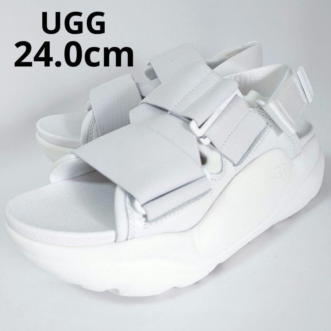 【海外限定新品】レア UGG 厚底サンダル ホワイト 24cm 靴 すごく可愛い