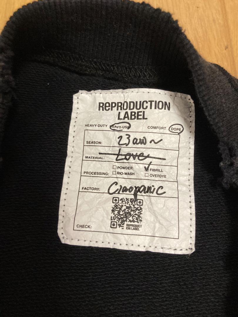 RePRODUCTION LABEL リプロダクションレーベル　スウェット　黒