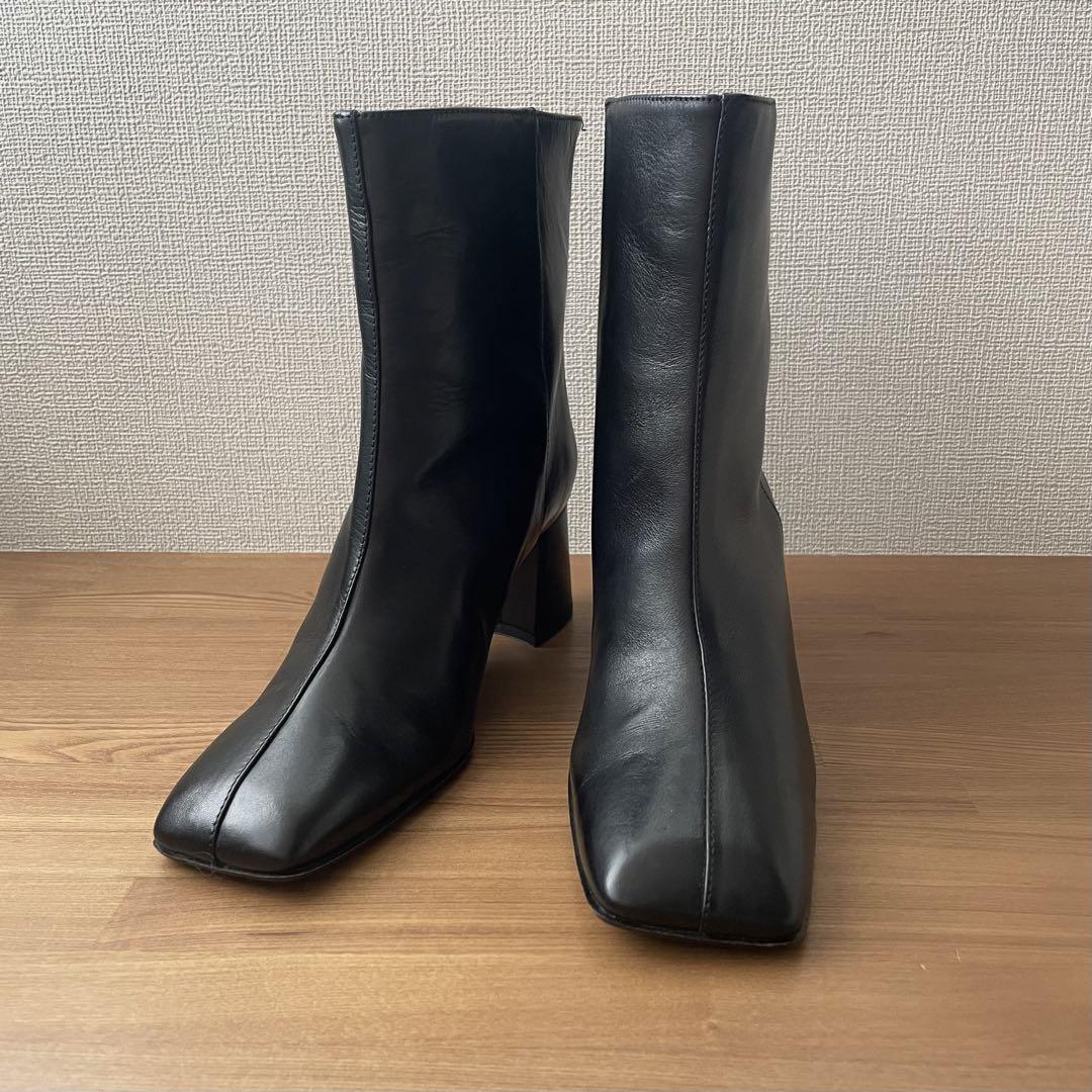 美品！FABIO RUSCONIファビオルスコーニ レザーブーツ36ブラック23