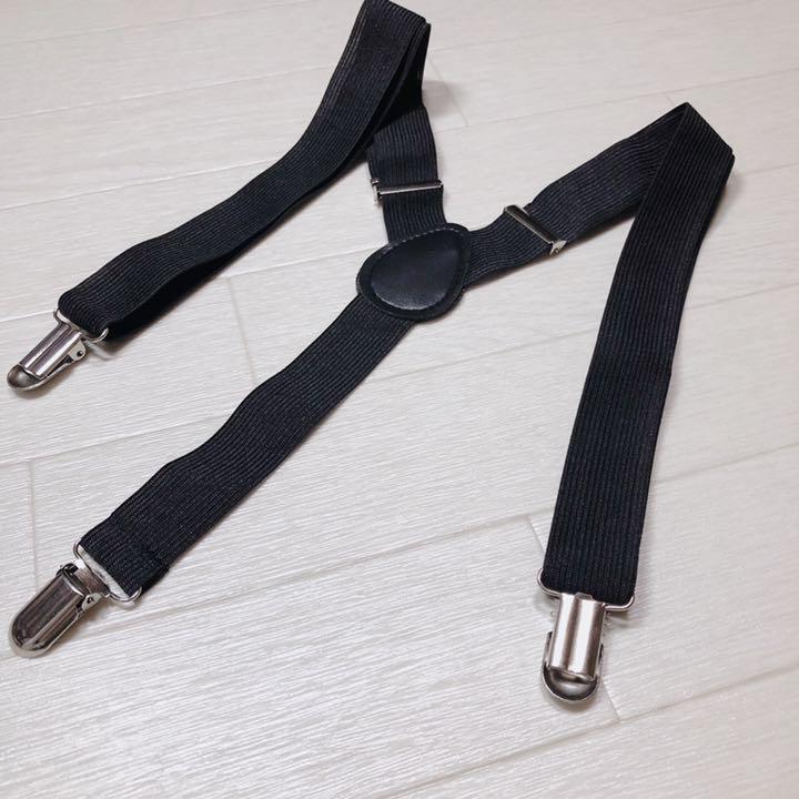 大人用 サスペンダー a お洒落黒 黒 洋服 人気 Y型 cj392男女兼用