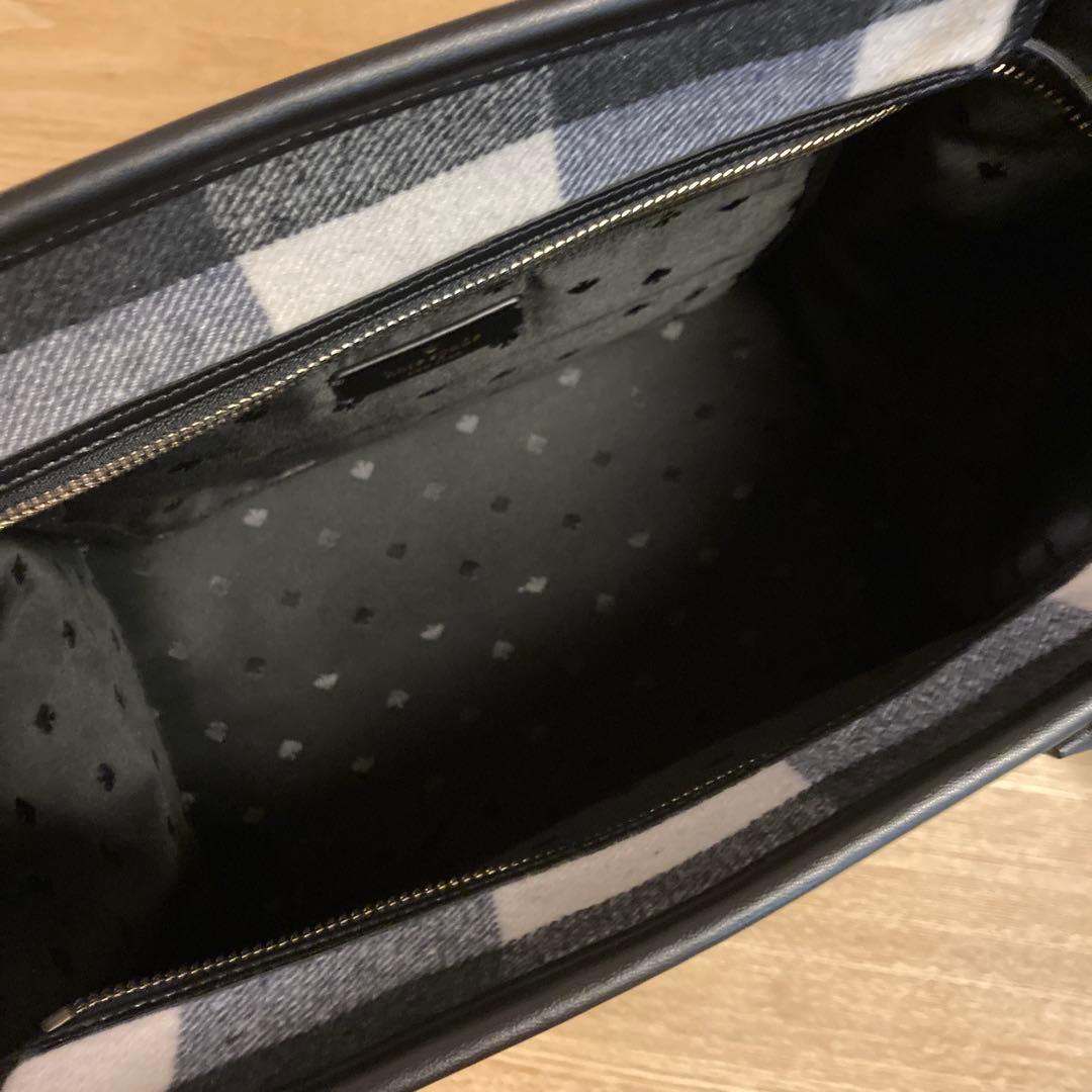 新品同様♡ケイトスペード♡エラ♡トートバッグ♡ウール×レザー♡チェック柄 新品同様♡ケイトスペード♡エラ♡トートバッグ♡ウール×レザー♡チェック柄