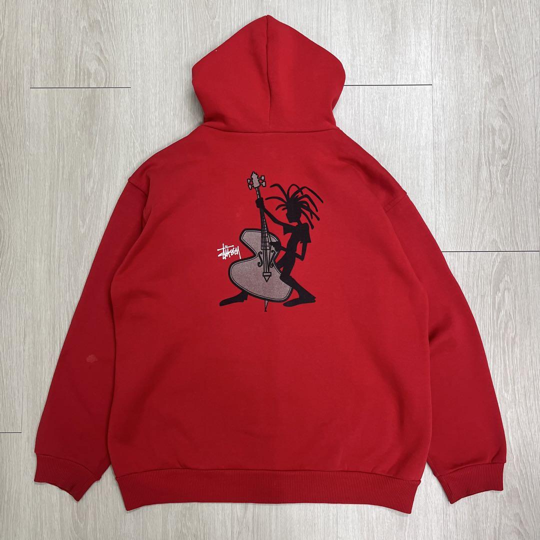 old stussy 90s マウンテンパーカー　レッド オールドステューシー USA製】90 stussy オールドステューシー パーカー 赤青タグ