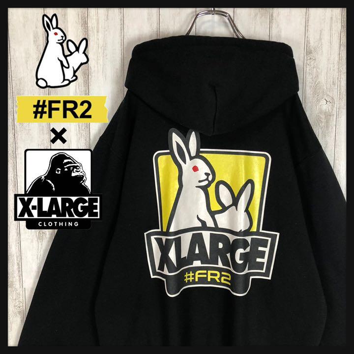 最高デザイン】FR2 XLARGE コラボ 入手困難 パーカー バックプリント