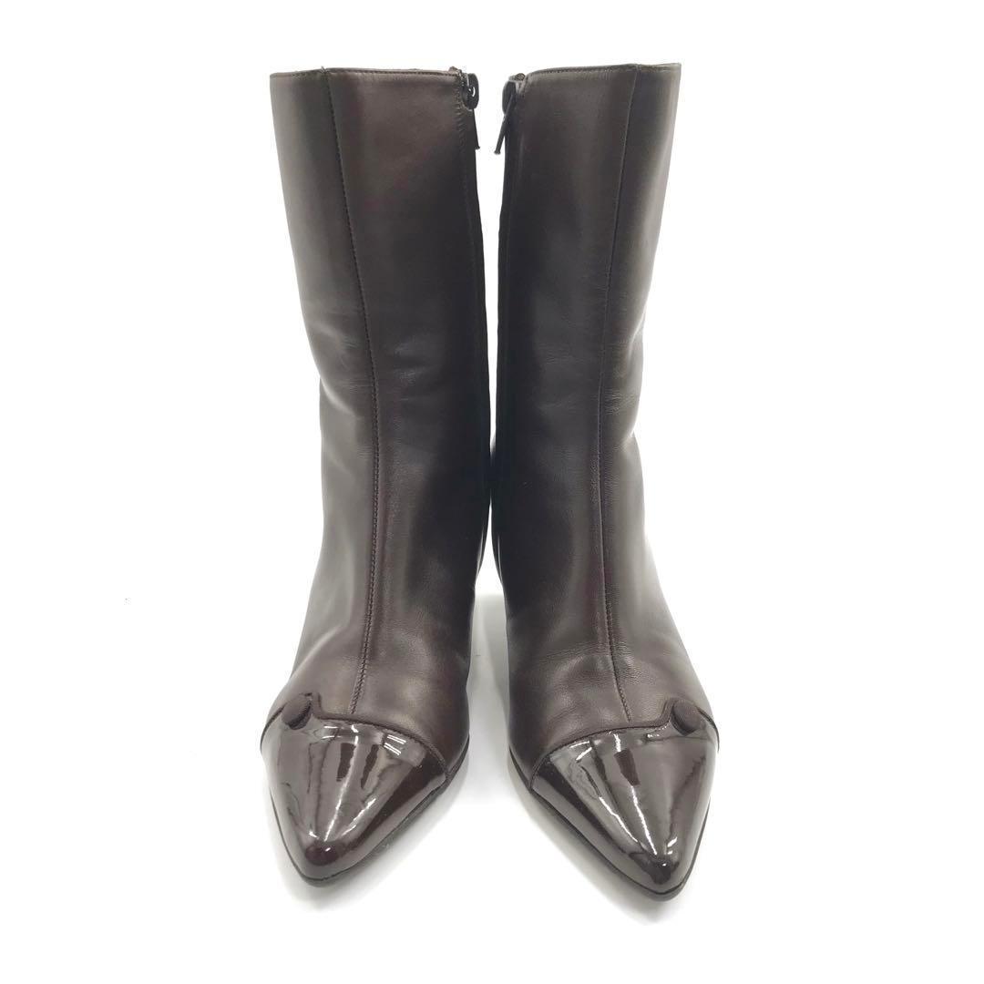 【再入荷！】 Salvatore Ferragamo ブラウン 5ハーフ ブーツ フェラガモ 靴