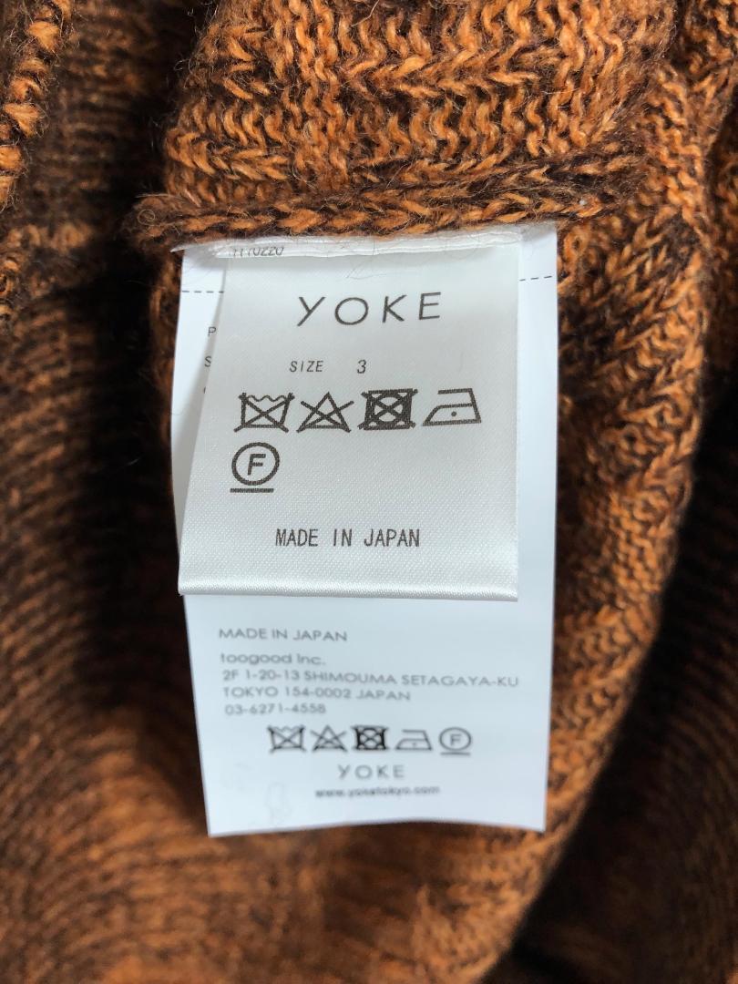 新品 YOKE 24AW PLATING プレーティング編み ニット オレンジ