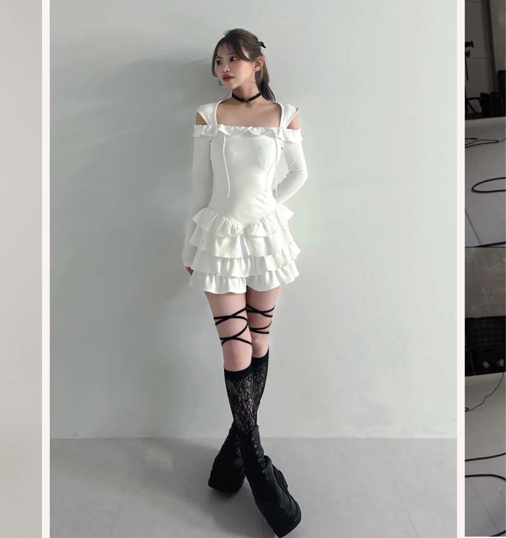 新品未開封 ダーリッチ レースハイソックス ブラック