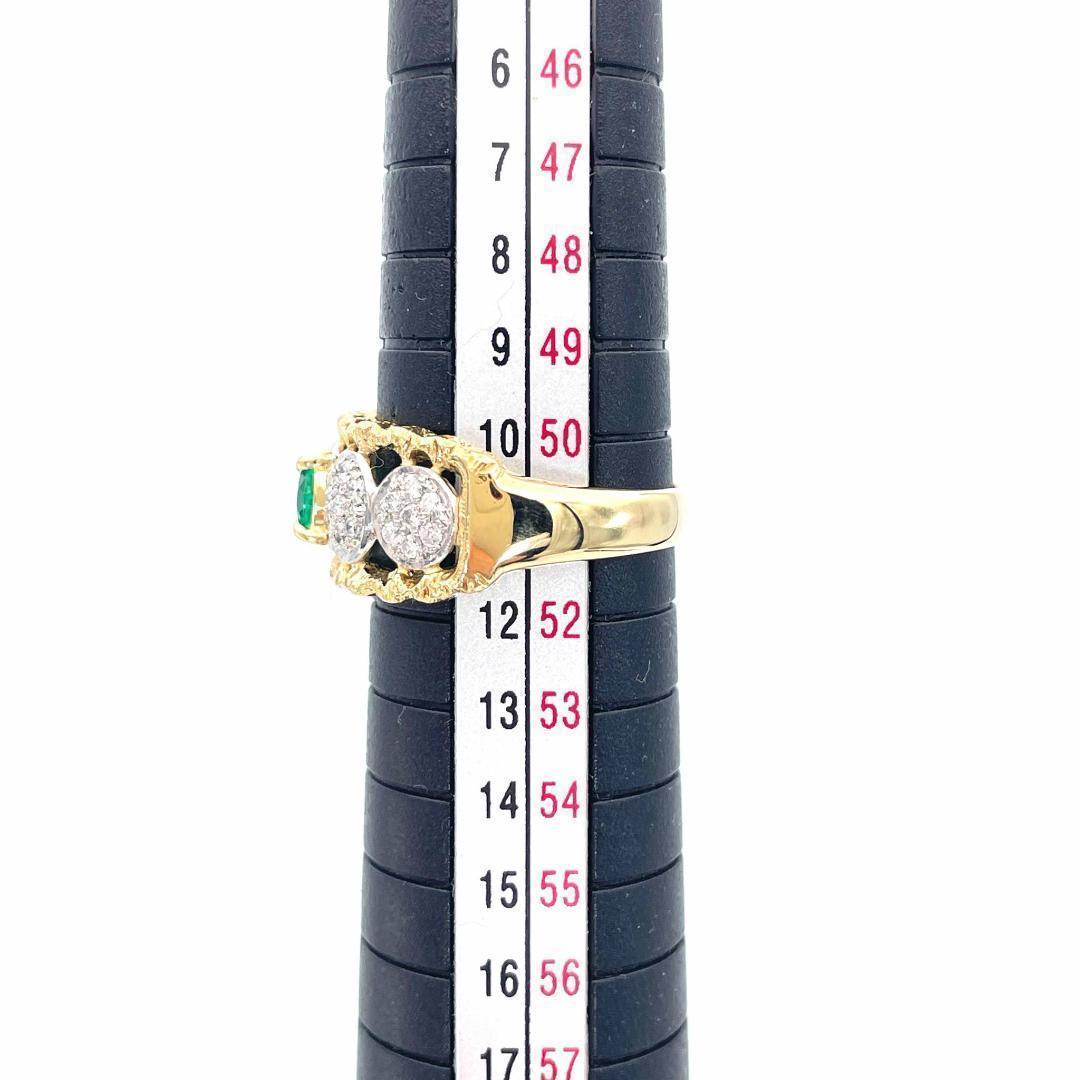 新品仕上げ済 アンブローズ エメラルド ダイヤモンド リング K18 Pt900