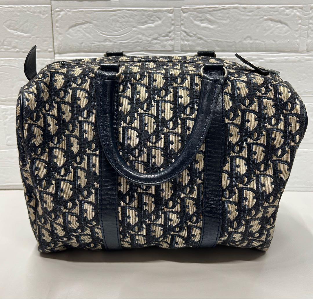 Christian Dior★オブリーク トロッター柄 シャドー ネイビー 細め Christian Dior☆オブリーク トロッター柄 シャドー ネイビー