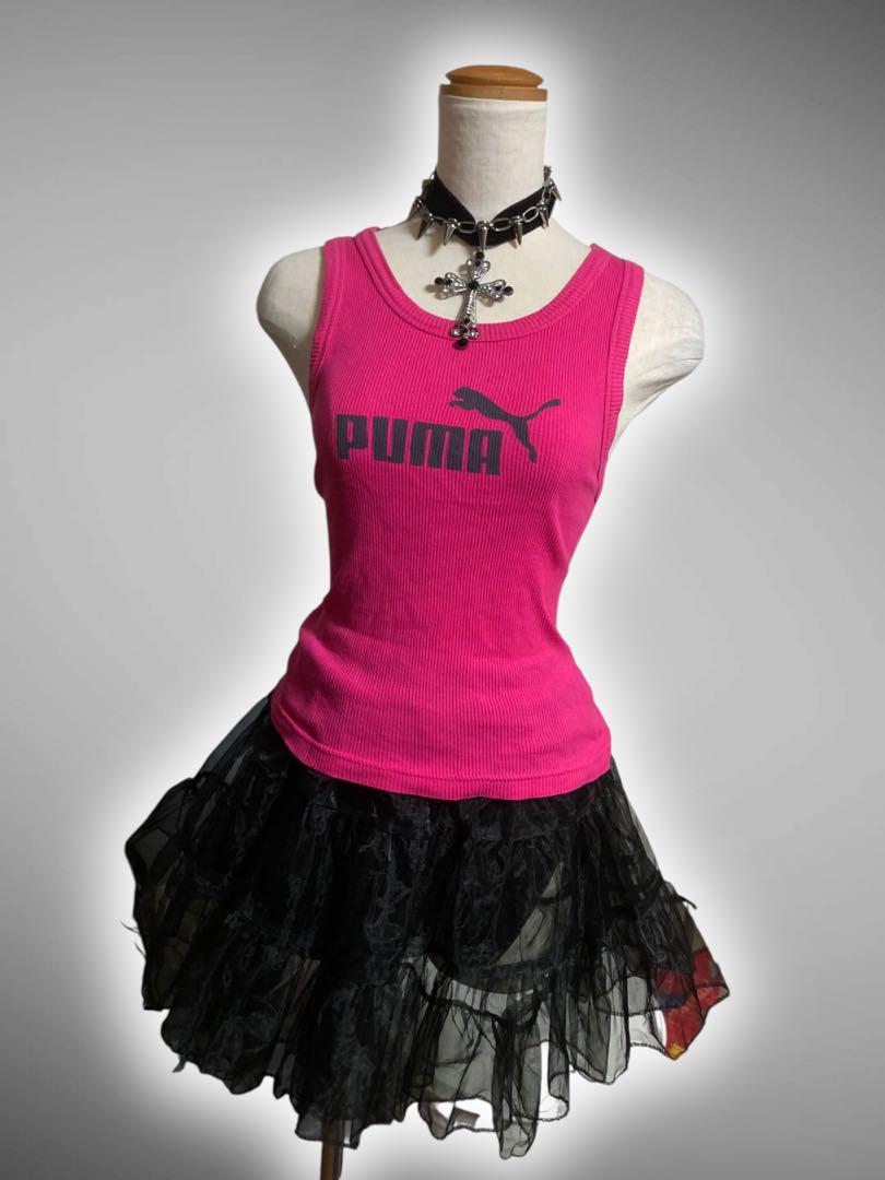 00s当時物 PUMAピンクリブタンクy2kフェアリーグランジ平成姫ギャルロック 00s当時物 PUMAピンクリブタンクy2kフェアリーグランジ平成姫
