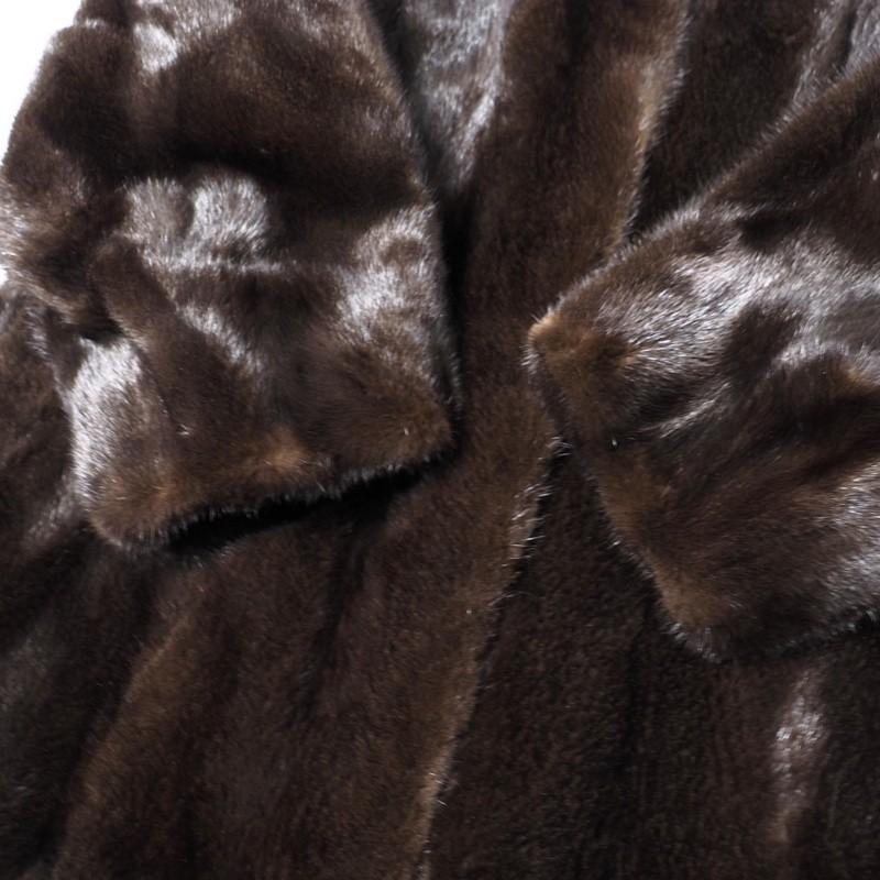 SAGA MINK サガミンク 逆毛ミンク ファーコート ロング 茶系 L相当