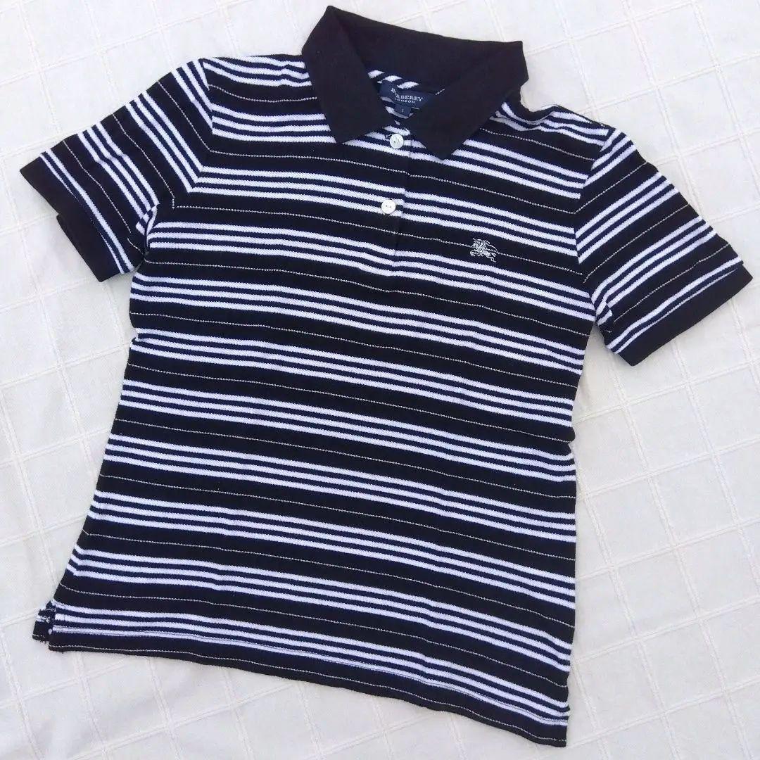 S　BURBERRY LONDON　モノクロボーダー　ポロシャツ 5,310円