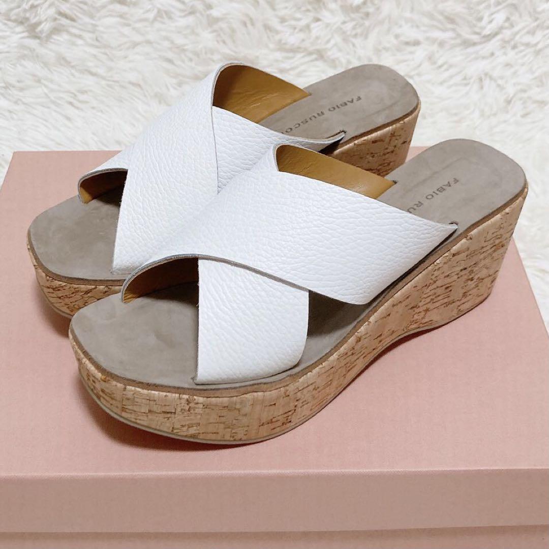 新品】ファビオルスコーニ 厚底サンダル クロスストラップ 白