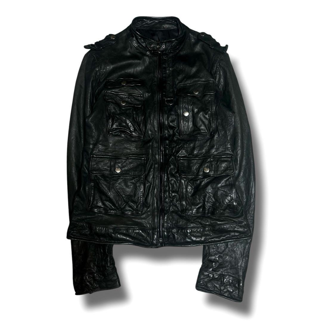 ジャケット・アウター 00s ARCHIVE LEATHER GIMMICK JACKET 00s archive gimmick leather jacket