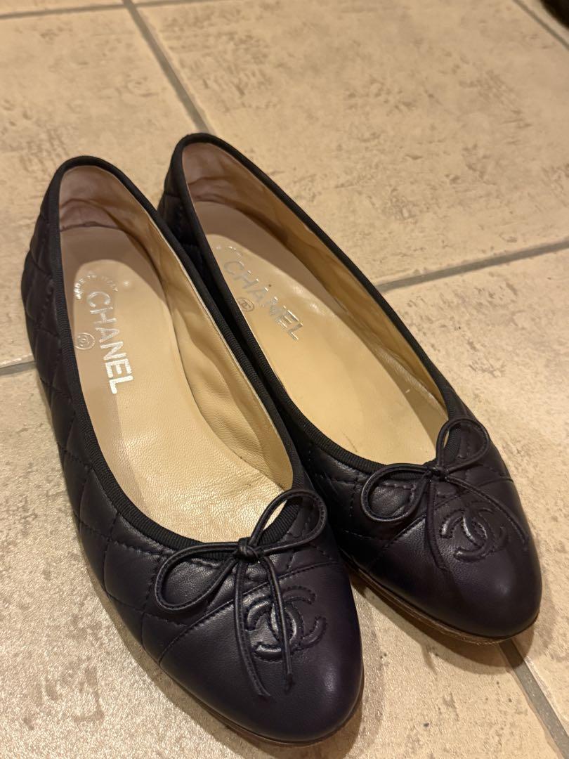CHANEL ブラック バレエシューズ - メルカリ