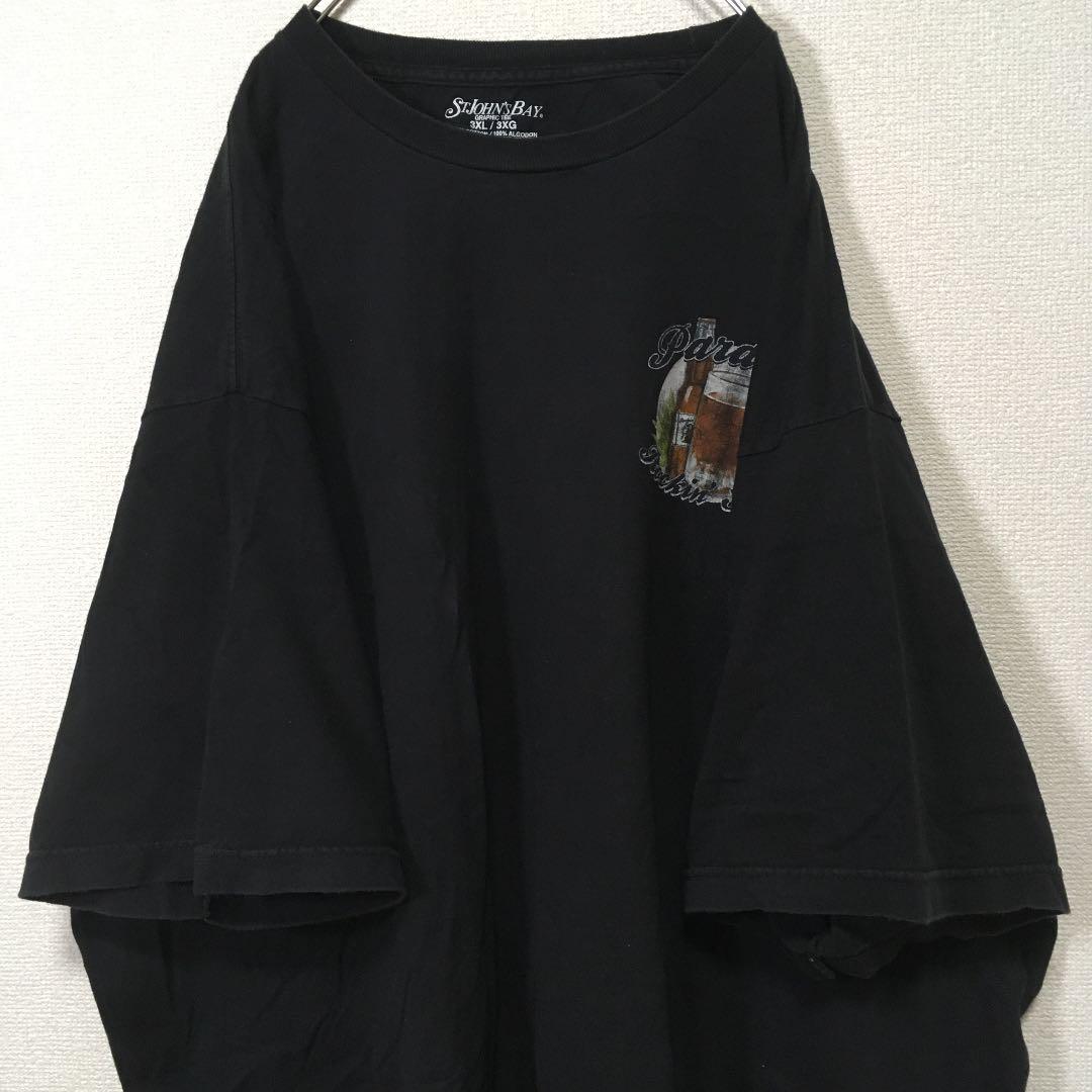 アメリカ古着 ビール お酒とギター ビックプリント Tシャツ 3XL ゆるだぼ