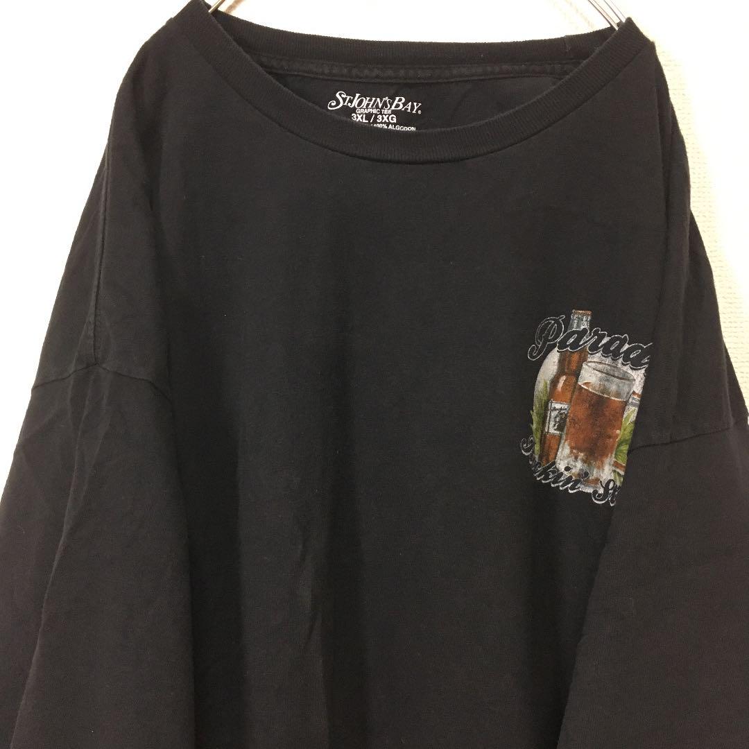 アメリカ古着 ビール お酒とギター ビックプリント Tシャツ 3XL ゆるだぼ