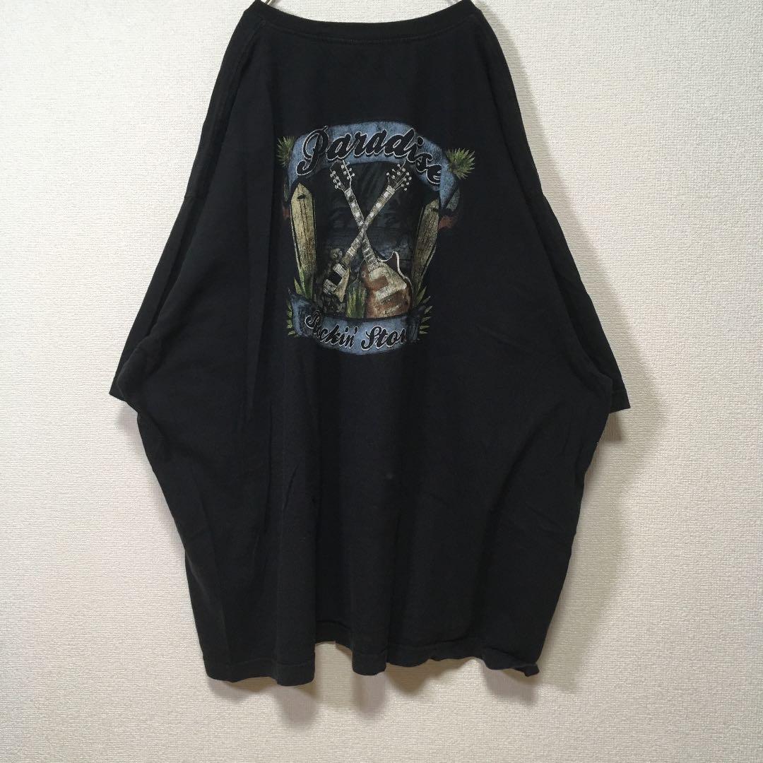 アメリカ古着 ビール お酒とギター ビックプリント Tシャツ 3XL ゆるだぼ