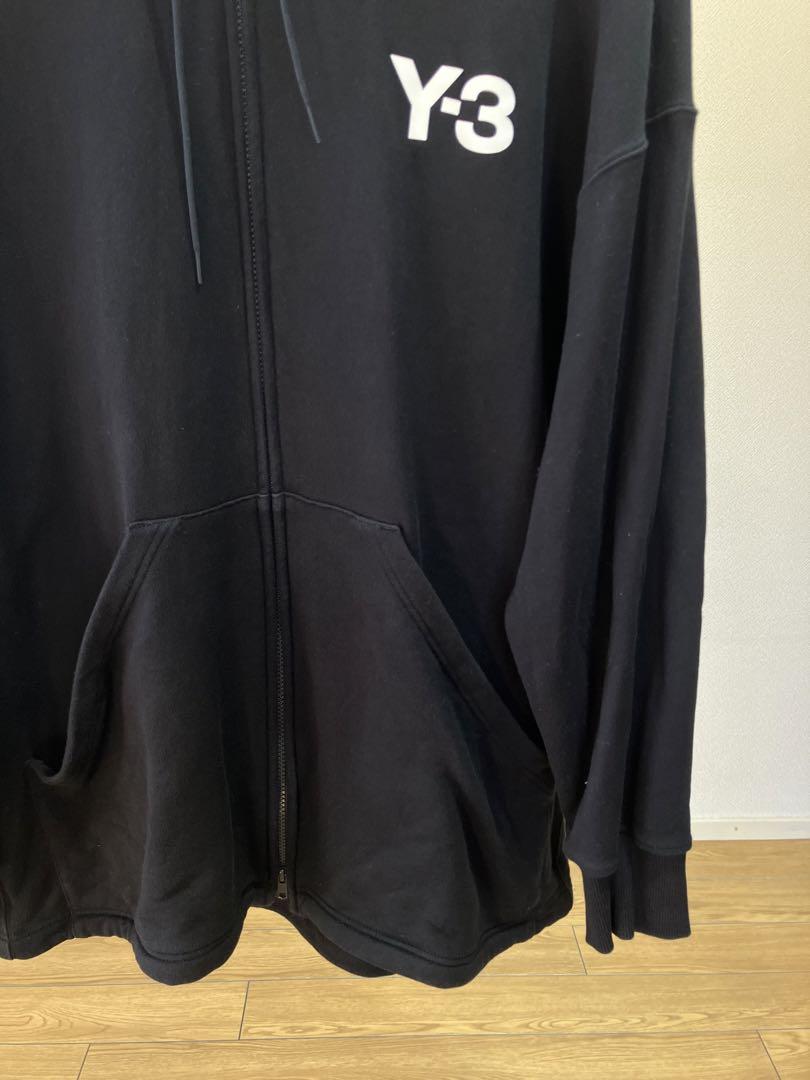 Y-3 ワイスリー ロゴ プリント ジップ スウェット パーカー