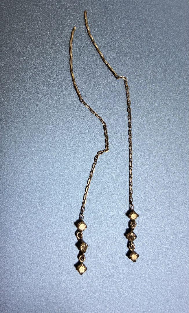 K14 ホワイトゴールド　0.2ct ダイヤピアス