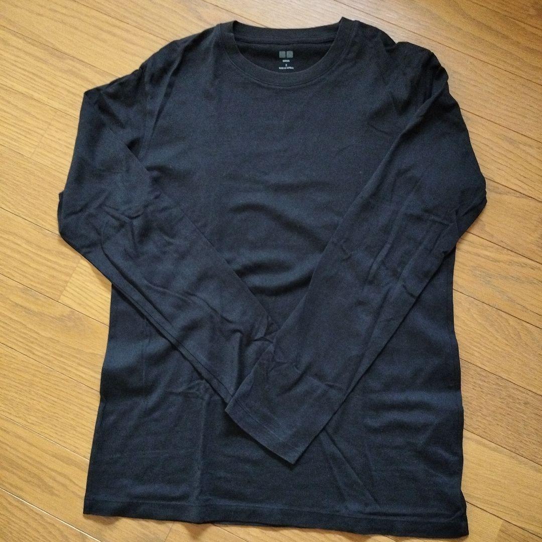 UNIQLO ブラック 長袖カットソー S - メルカリ
