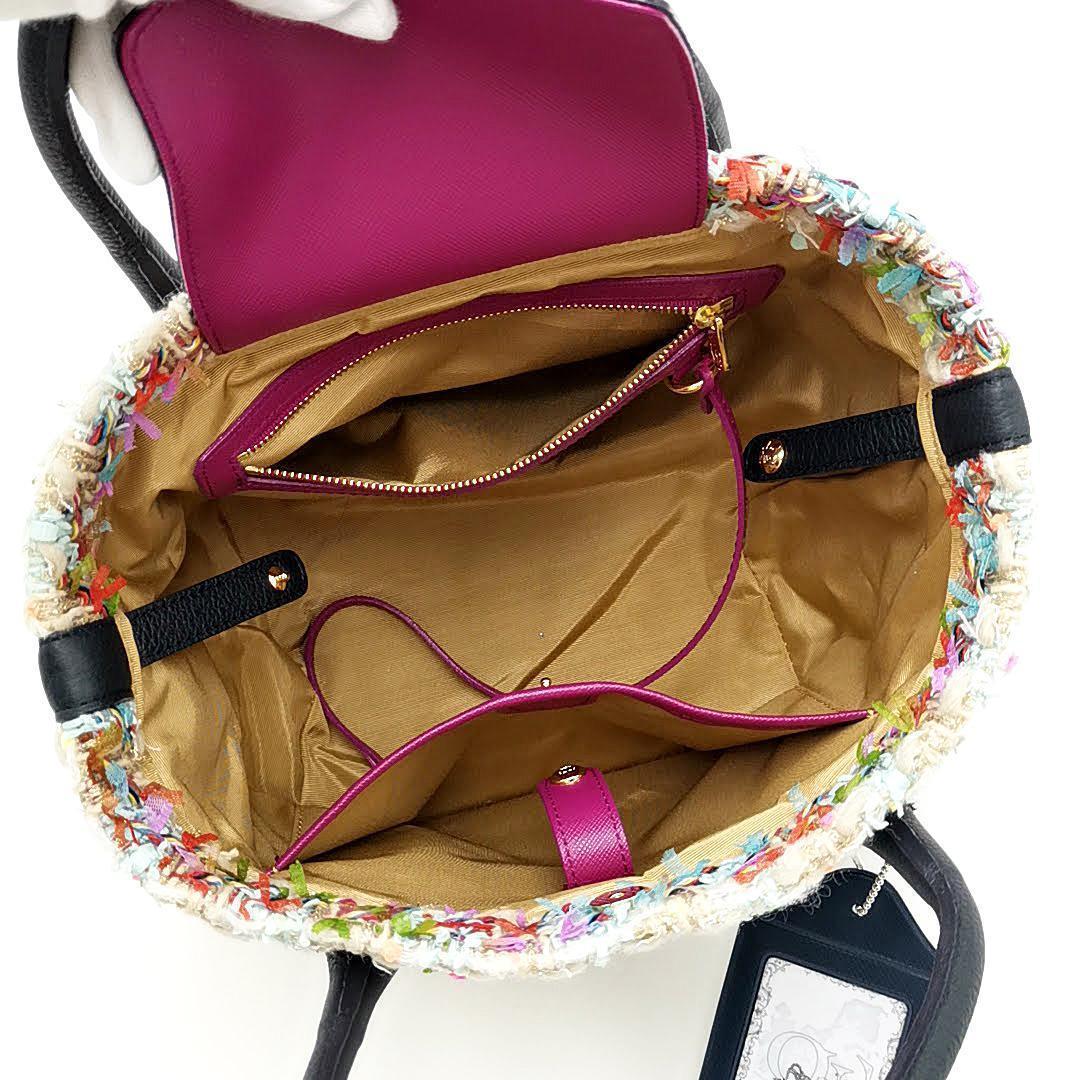 超美品 ADMJ アクセソワ バッグ ファンシーツイード 03-24060906 超美品 ADMJ アクセソワ バッグ ファンシーツイード 03-24060906