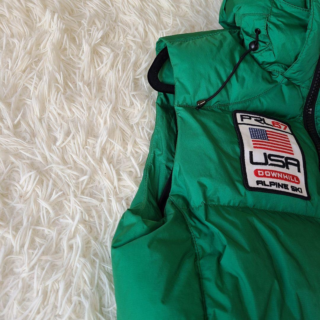 ラルフローレン ダウンベスト ビックホース ワッペン XS フード 肉厚