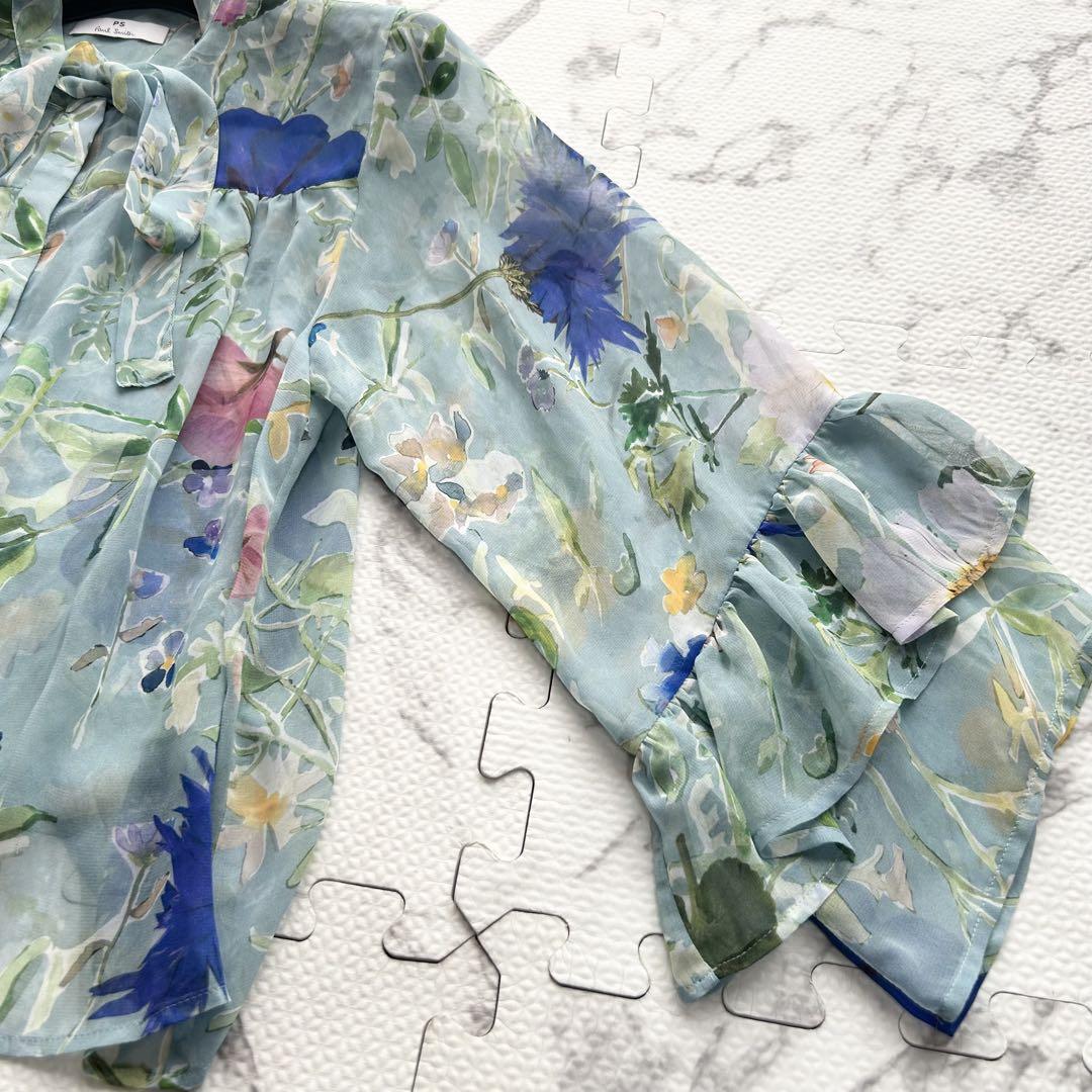 美品♡ ポールスミス シースルーブラウス ボウタイ 花柄 フリル