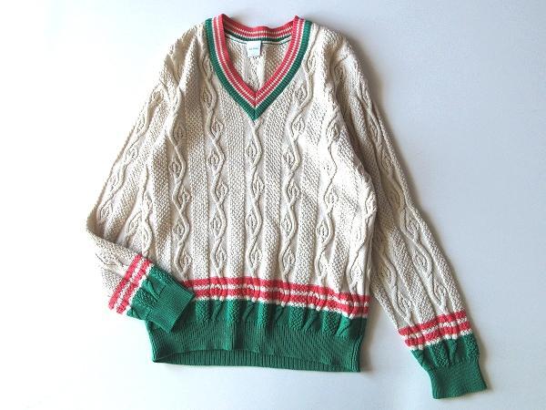 美品 コレクション使用 ポールスミスメインライン コットン チルデンニット L