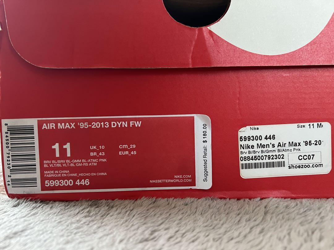 NIKE AIR MAX 95-2013 DYN FW ガンマブルーxピンク NIKE AIR MAX 95-2013 DYN FW ガンマブルーxピンク - メルカリ