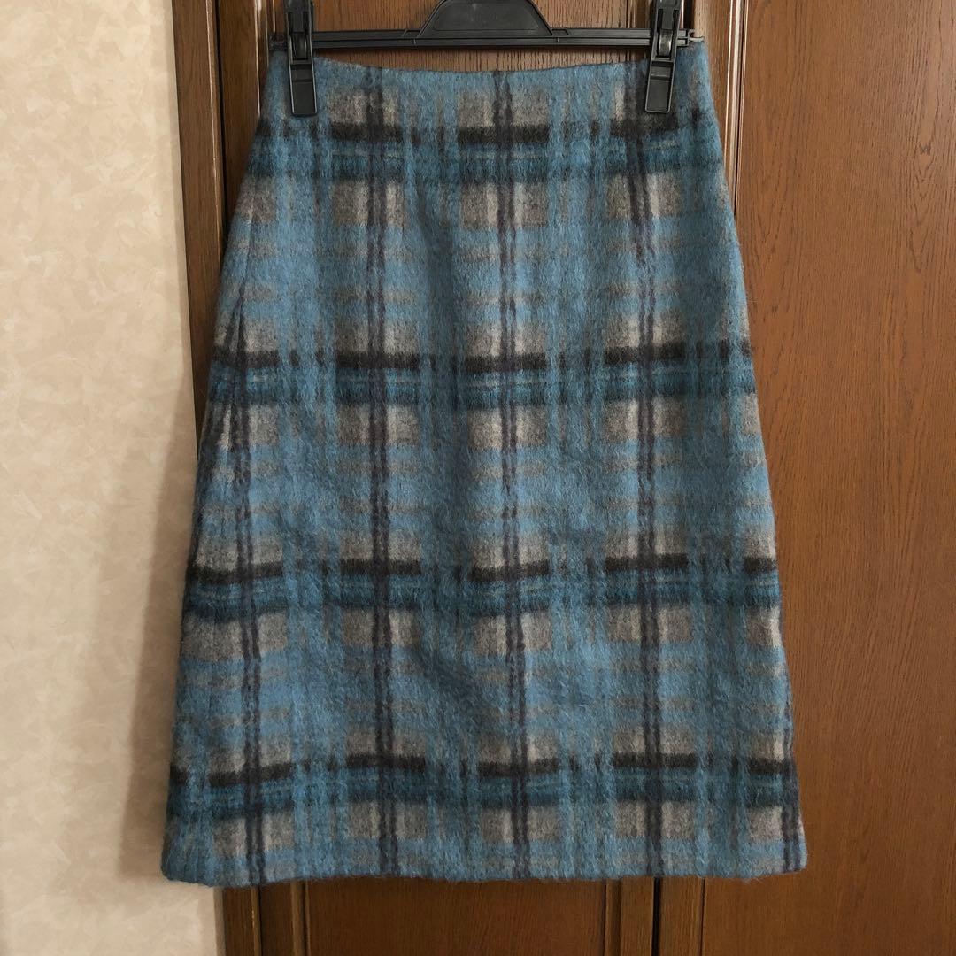 ノーリーズ シャギーチェックトラペーズスカート ノーリーズ シャギーチェックトラペーズスカート