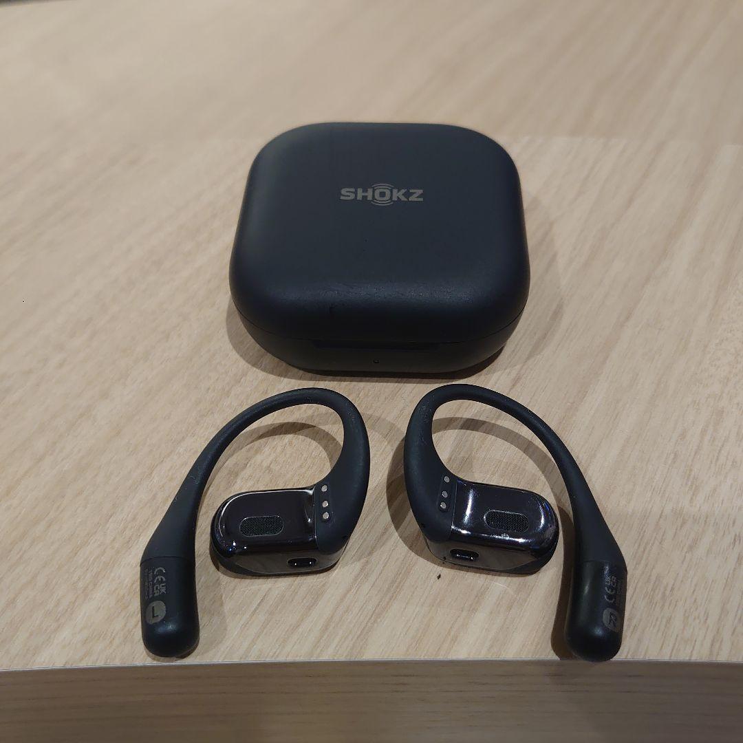 SHOKZ オープンフィット ワイヤレスイヤホン ブラック 充電