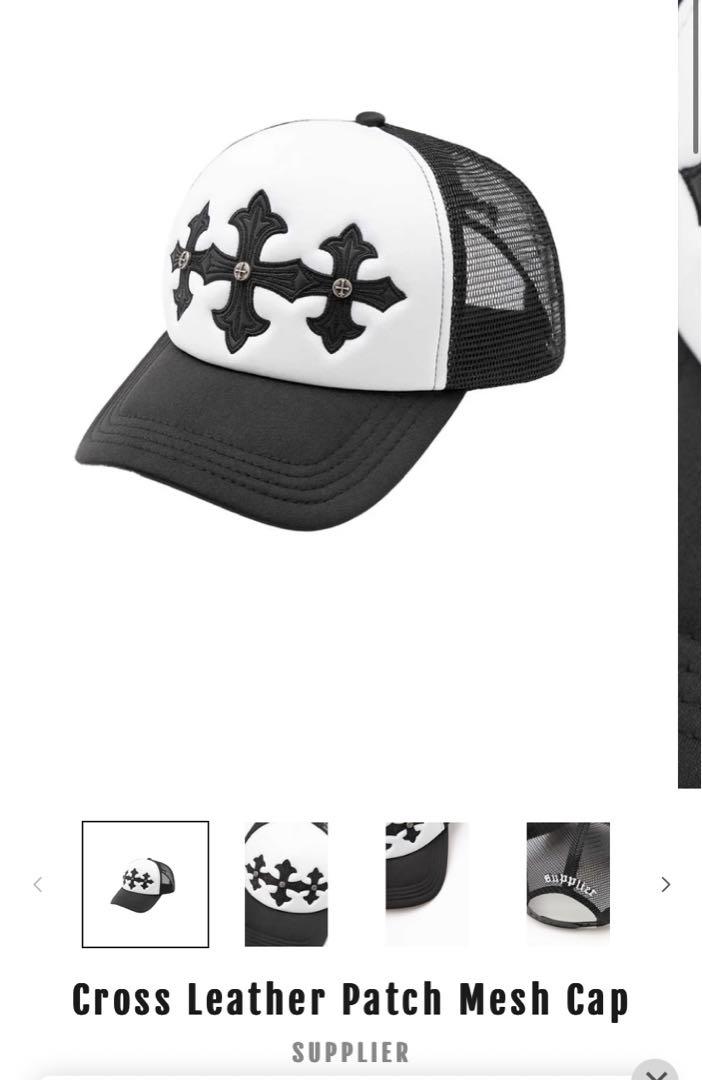 さ*は様 Supplier Cross Leather Patch Mesh C Cross Leather Patch Mesh Cap｜SUPPLIER｜キャップ