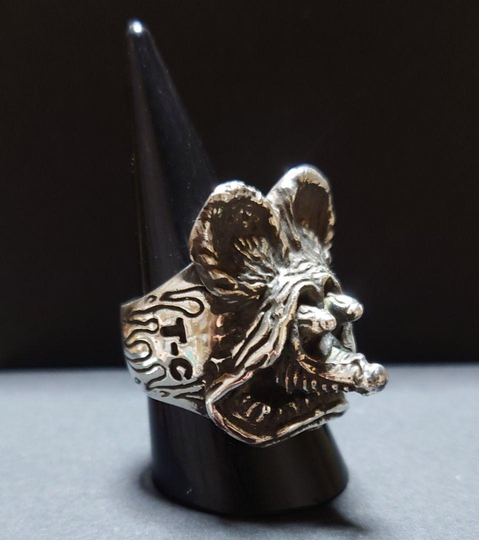シルバー 925 アクセサリー ラットフィンク リング 34g Silver