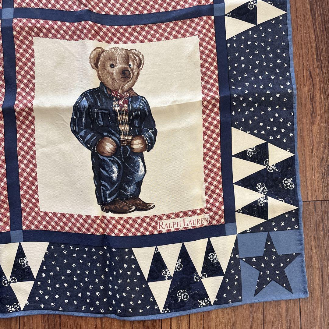 90s POLO BEAR ポロベア ラルフローレン SILK シルク スカーフ