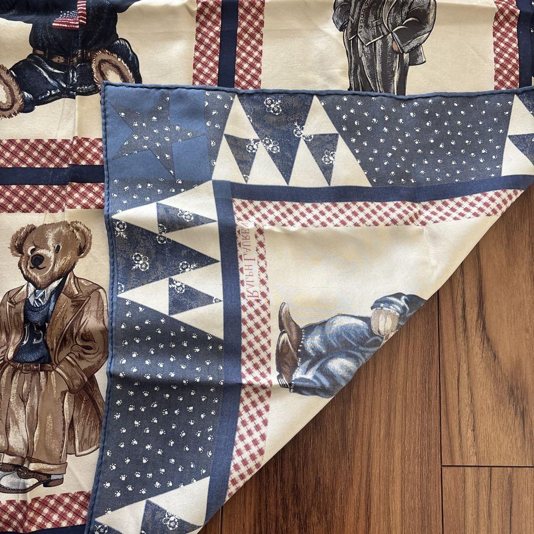 90s POLO BEAR ポロベア ラルフローレン SILK シルク スカーフ