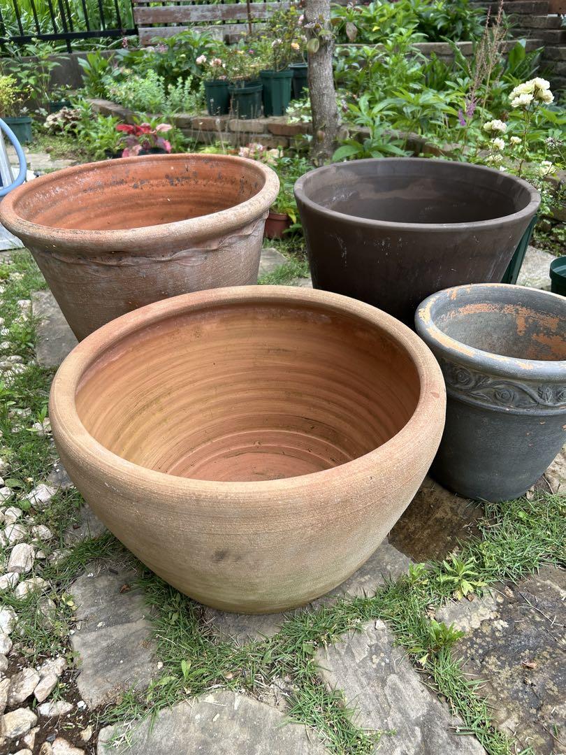 植木鉢　大鉢　テラコッタ　引き取り限定　4点
