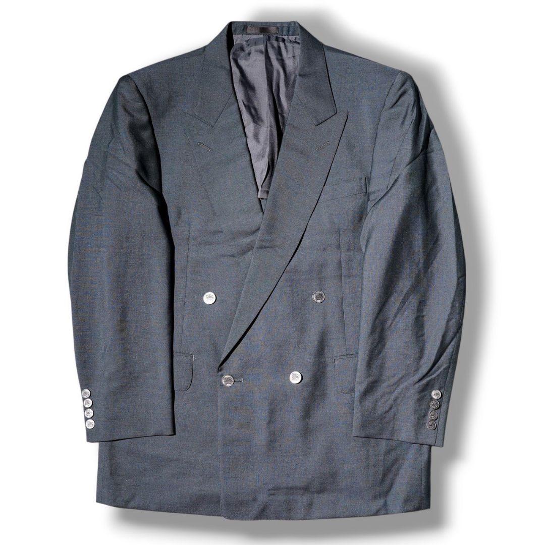 【vintage】 Burberry ダブルセットアップ　グレー　成人式 vintage】 Burberry ダブルセットアップ グレー 成人式
