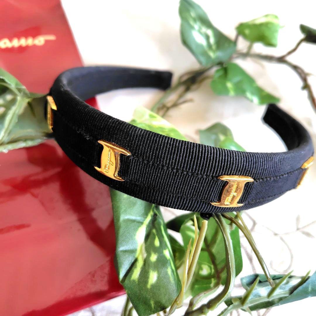 【 大人気 】Ferragamo フェラガモ ヴァラリボン カチューシャ 黒