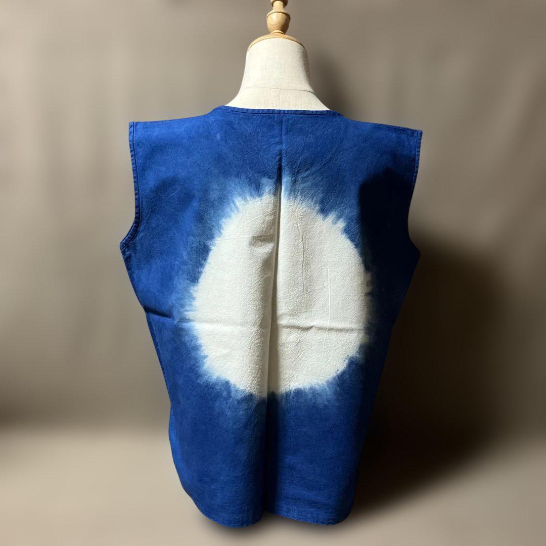 タイ雑貨）藍染 コットンチュニックindigo dye サイズ3 丸絞染