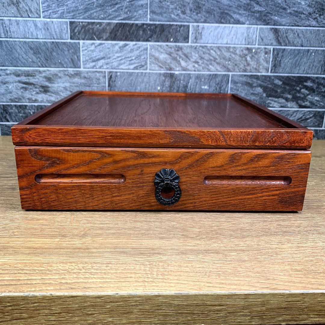 昭和レトロ　木製オルゴール　小物入れ付き 昭和レトロ SANKYO オルゴール付き 木製ジュエリーボックス 小物