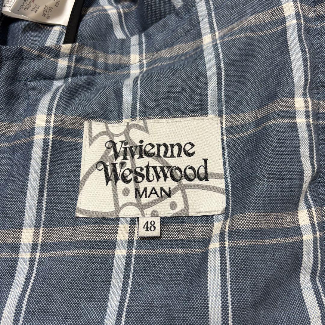vivienne westwood 変形 コットン リネン チェック ジャケット
