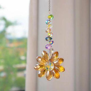 クリスタル 花型 サンキャッチャー